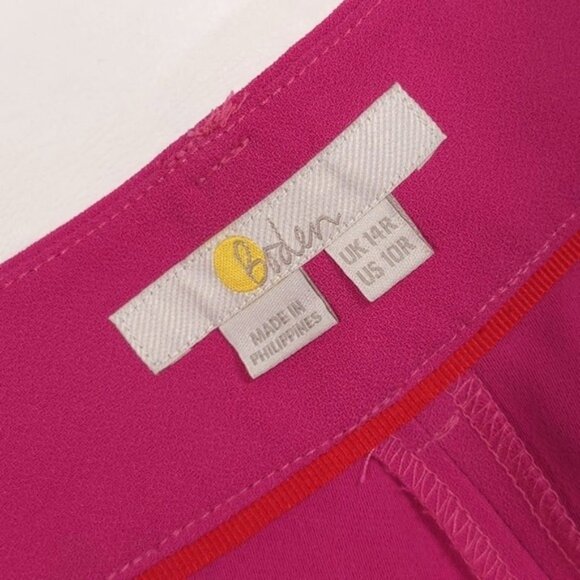 Boden Women's Pants Trousers Size US 10R Wide Leg Flare Pink Fuchsia R0139 - Picture 3 of 12